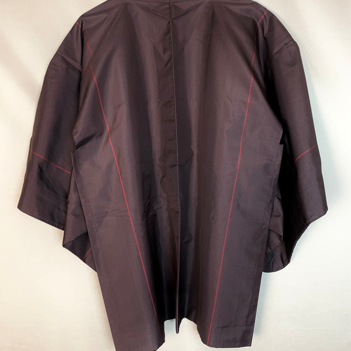 Haori Brown with Red Lines and Blue Interior