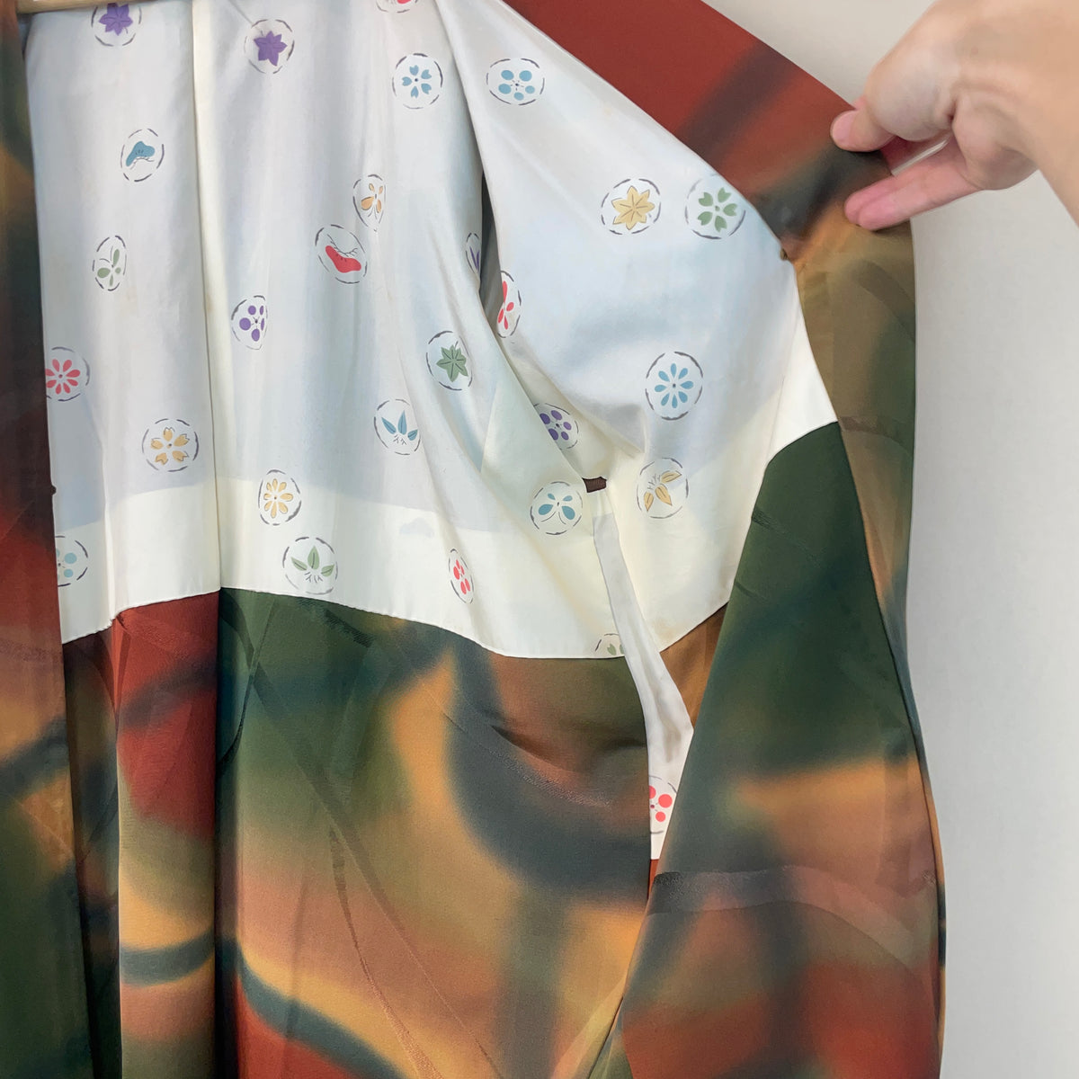 Haori Earth Tones Green Brown in Silk