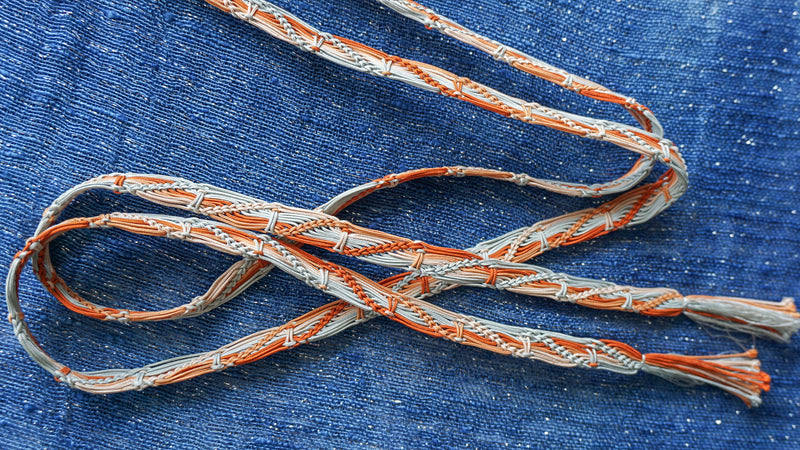 Obijime Flat Braid Pastel Blue Oranges
