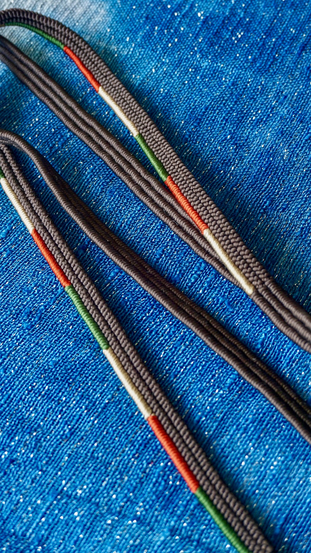 Obijime Himo Flat Dark Brown with Details in Silk