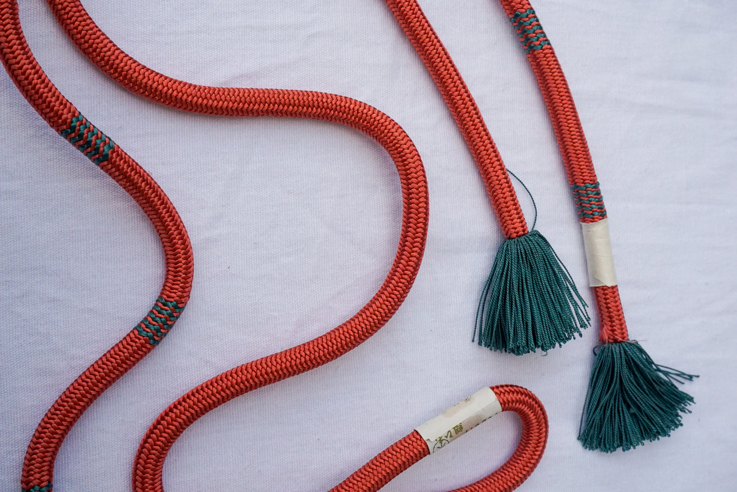 Obijime Round Coral with Petrol Blue