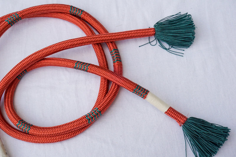 Obijime Round Coral with Petrol Blue