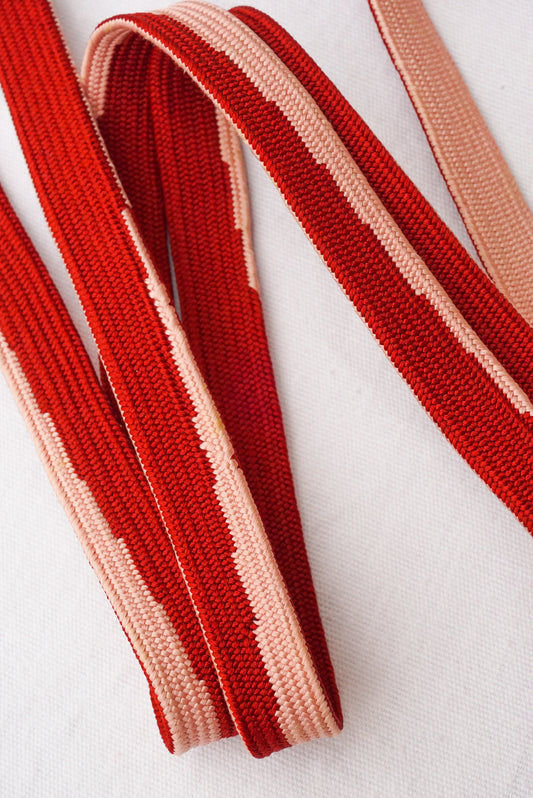 Obijime Flat Red and Pale Pink