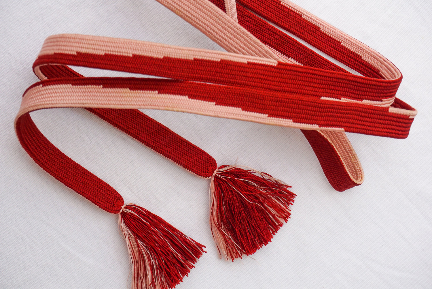 Obijime Flat Red and Pale Pink