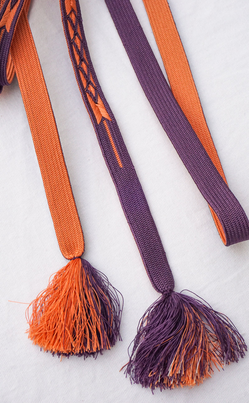 Obijime Flat Purple and Coral
