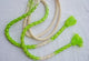 Obijime Braided White with Neon Green