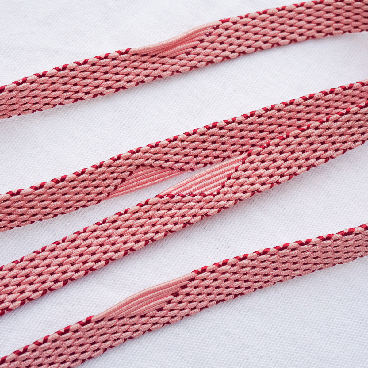 Obijime Flat Braid Pink and Red