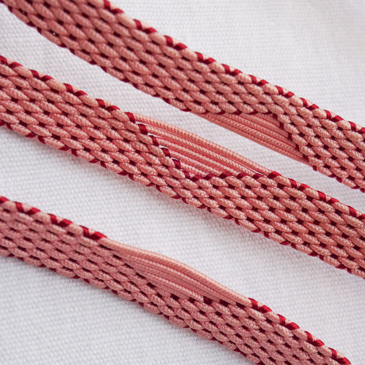 Obijime Flat Braid Pink and Red
