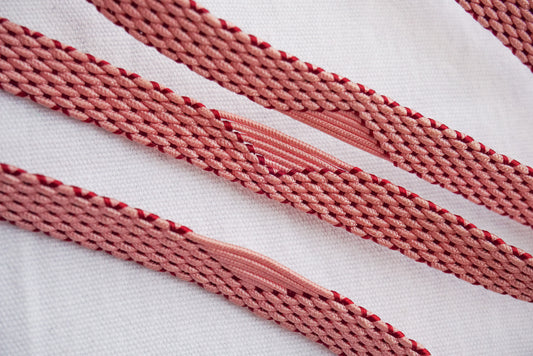 Obijime Flat Braid Pink and Red