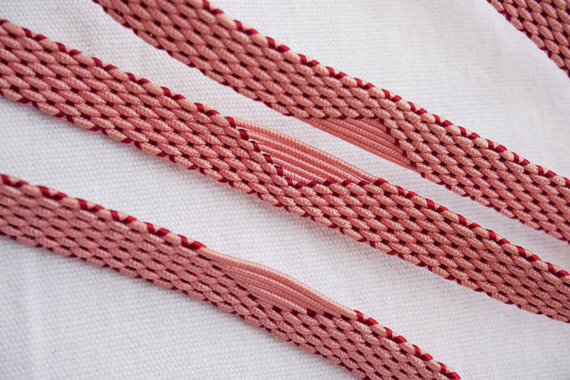 Obijime Flat Braid Pink and Red