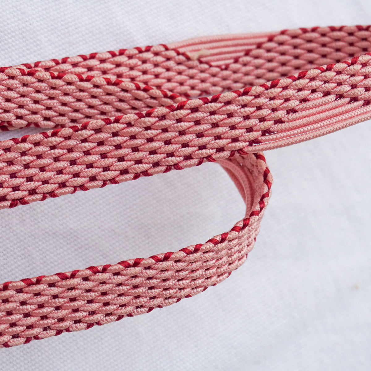 Obijime Flat Braid Pink and Red