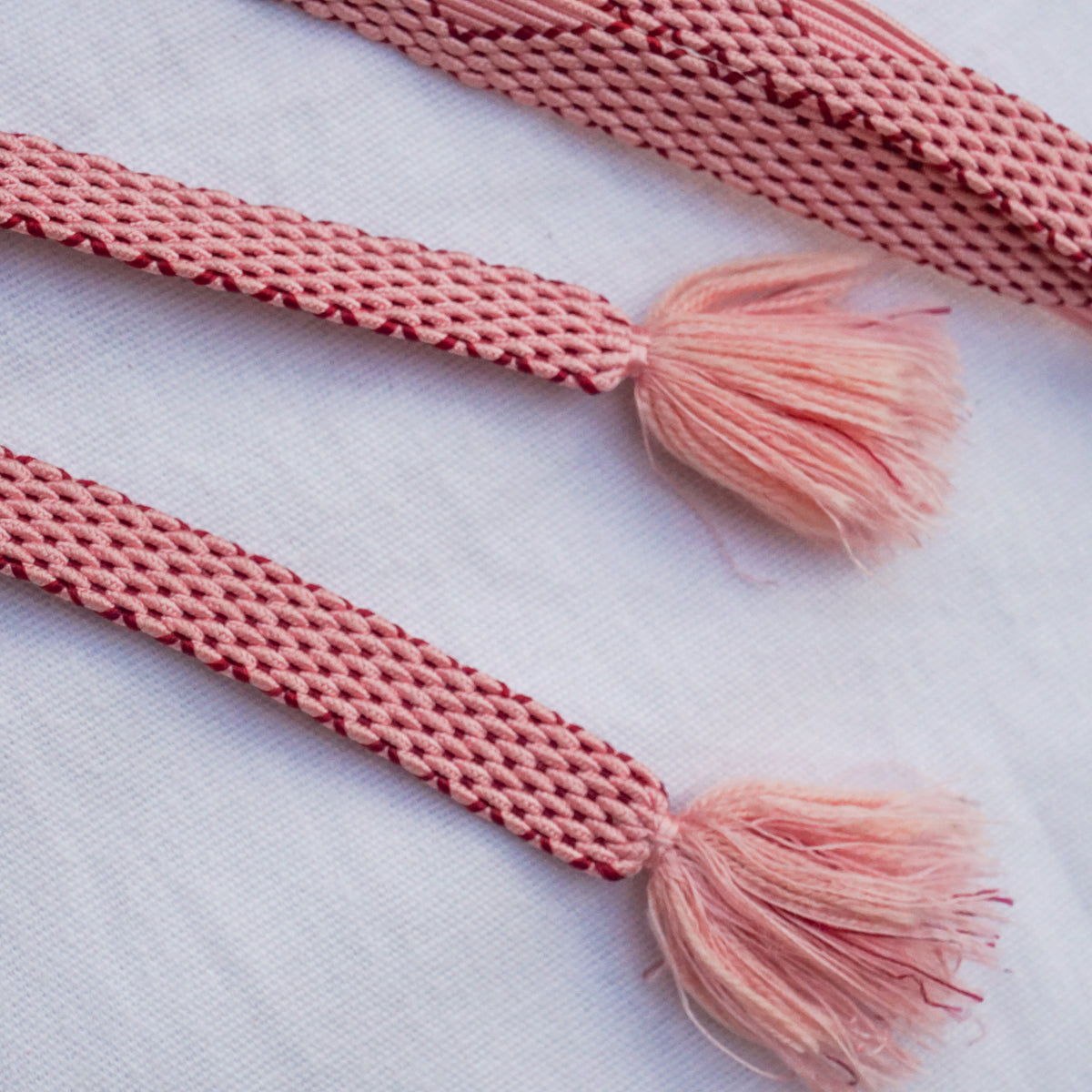 Obijime Flat Braid Pink and Red