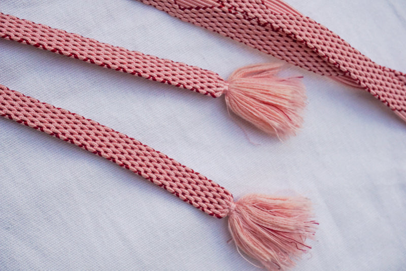 Obijime Flat Braid Pink and Red