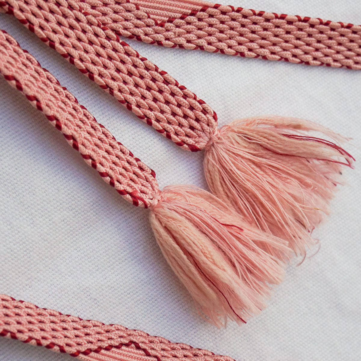 Obijime Flat Braid Pink and Red