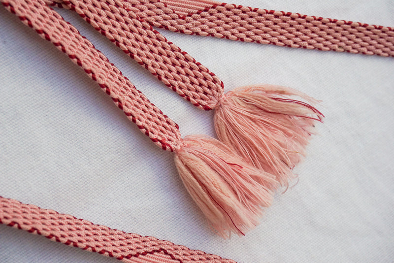 Obijime Flat Braid Pink and Red