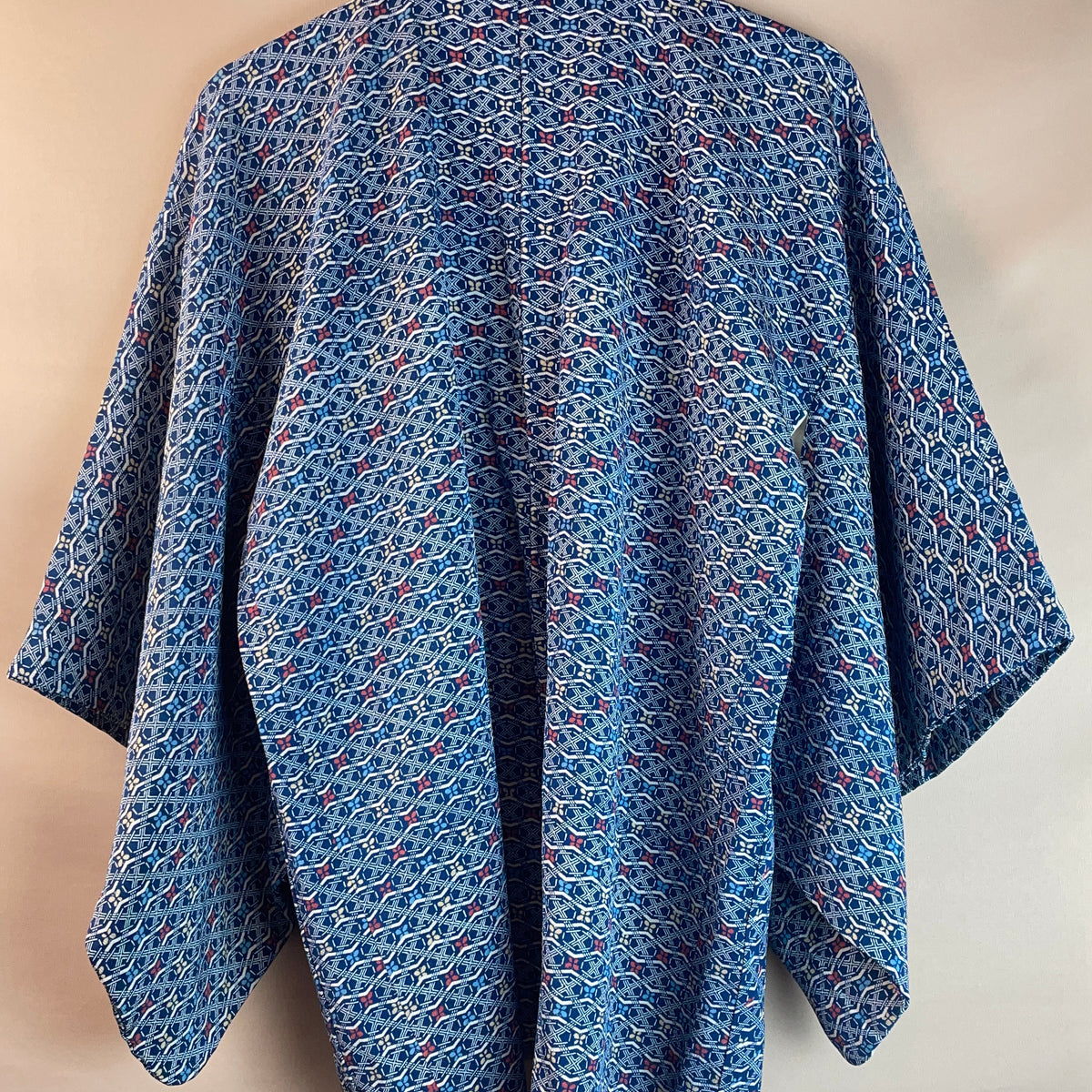 Haori Blue with Geometric Butterflies