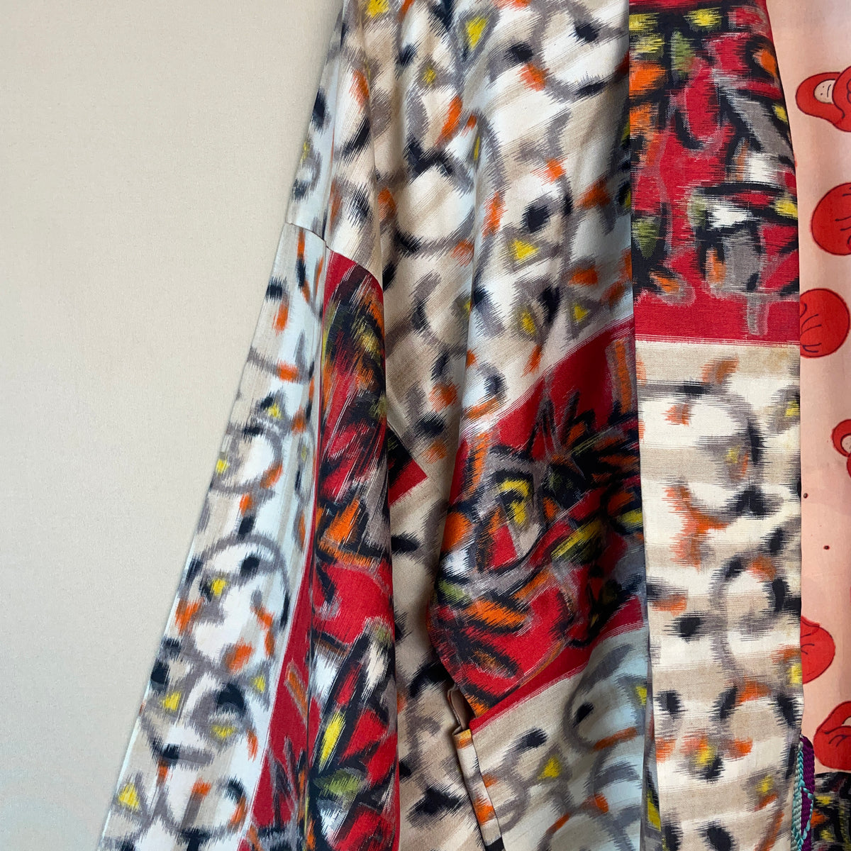 Haori Meisen Tsumugi Colorful Branches in Silk