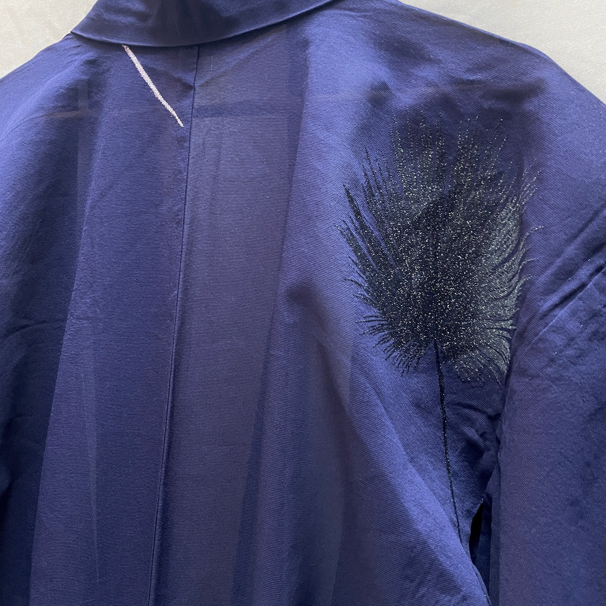Kimono Sheer Dark Purple with Lilac and Black Embroideries