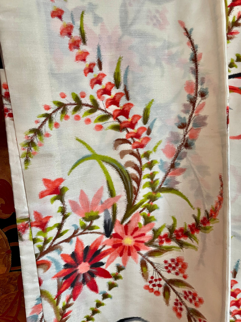 Haori Meisen Antique Flowers in Silk