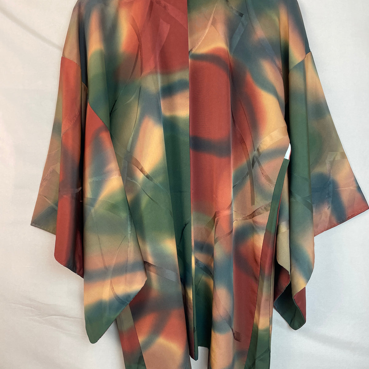 Haori Earth Tones Green Brown in Silk