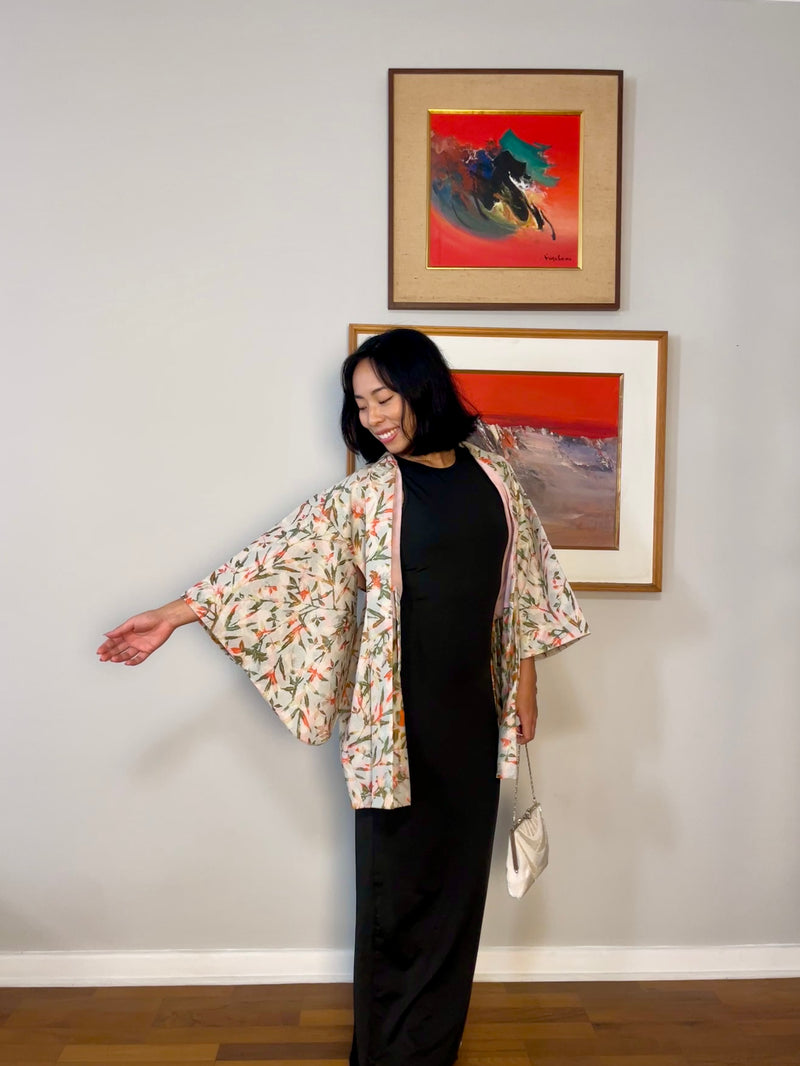 Haori Double Layerd Leaves Cutouts with Shimmer