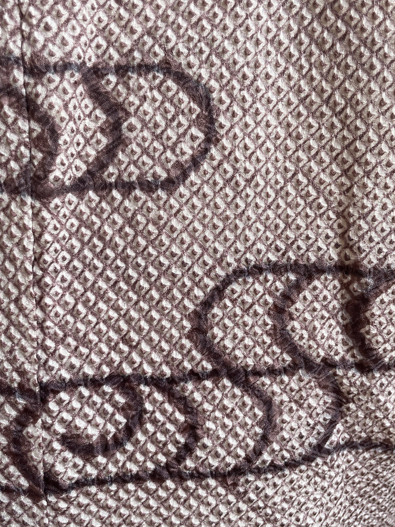 Haori Clouds Grey in Shibori Technique in Silk