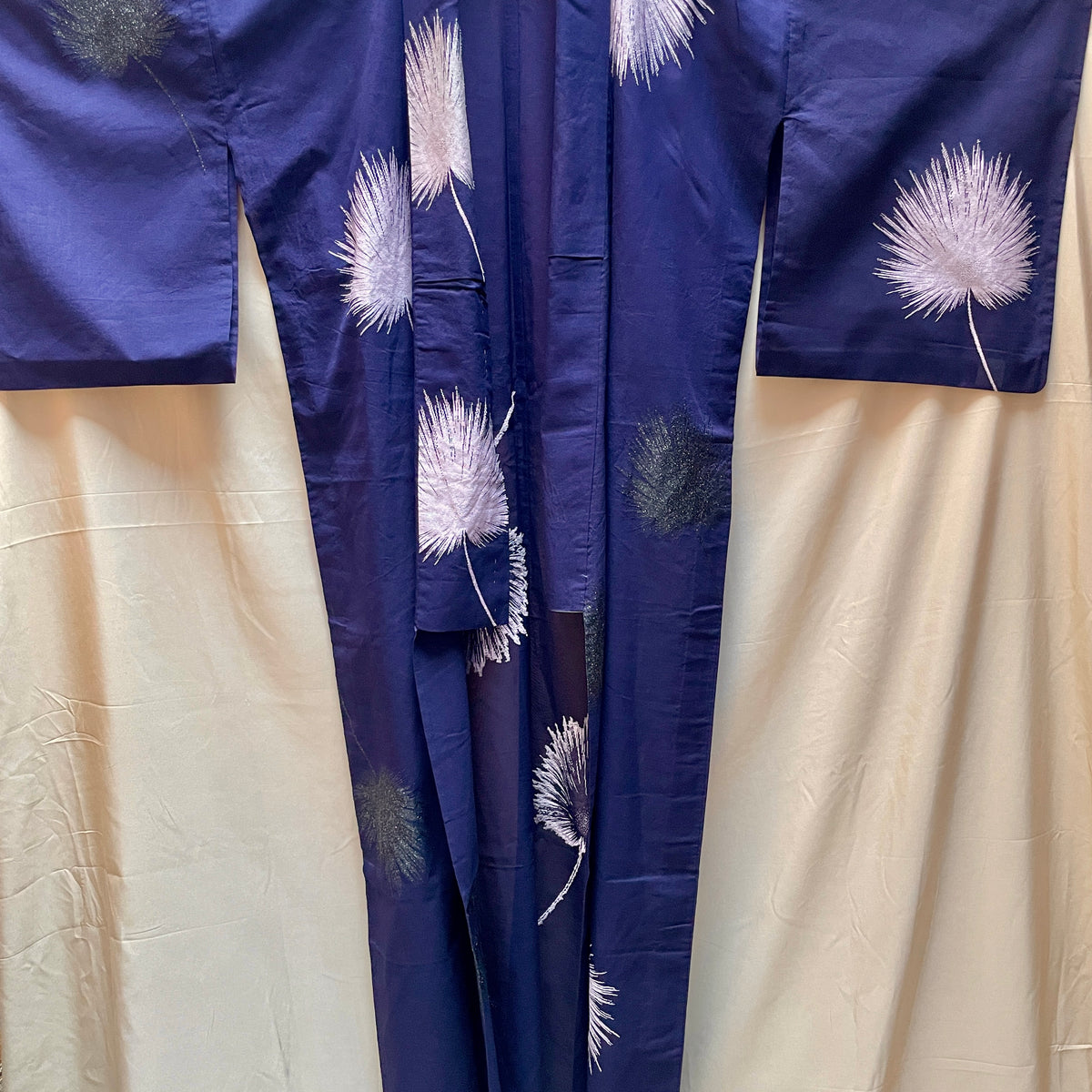 Kimono Sheer Dark Purple with Lilac and Black Embroideries