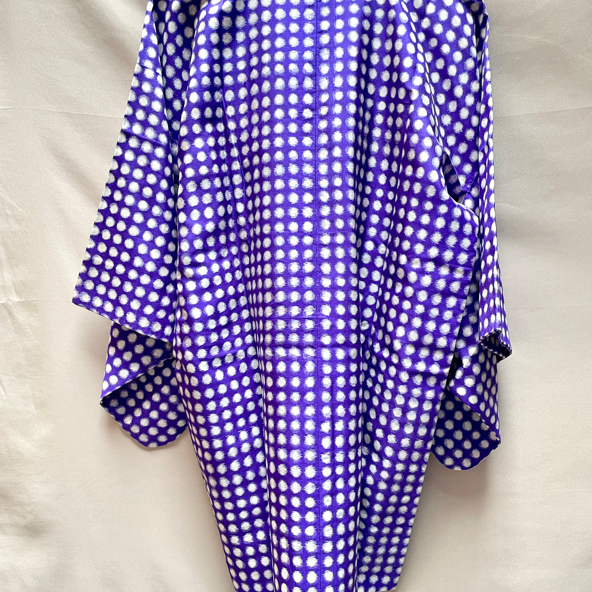 Michiyuki Jacket Antique Polka Dots in Purple in Tsumugi Silk