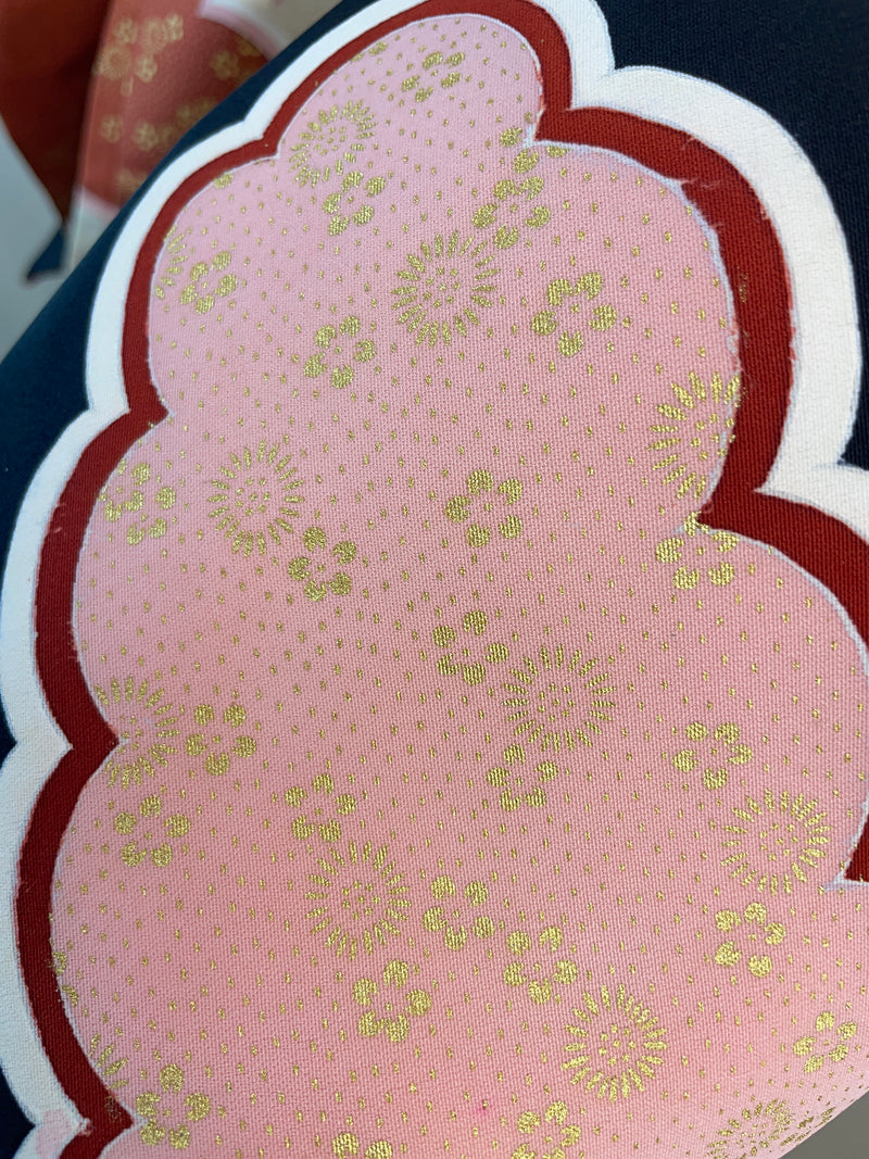 Haori Black and Pink Clouds