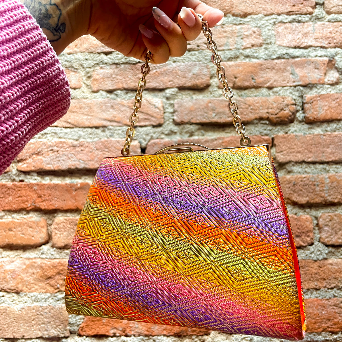 Kimono Handbag Muticolored Pattern