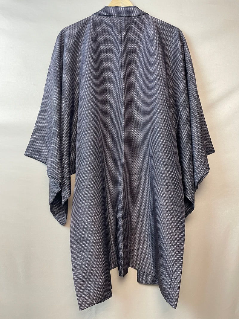 Haori Mens Deep Brown with Waves Interior