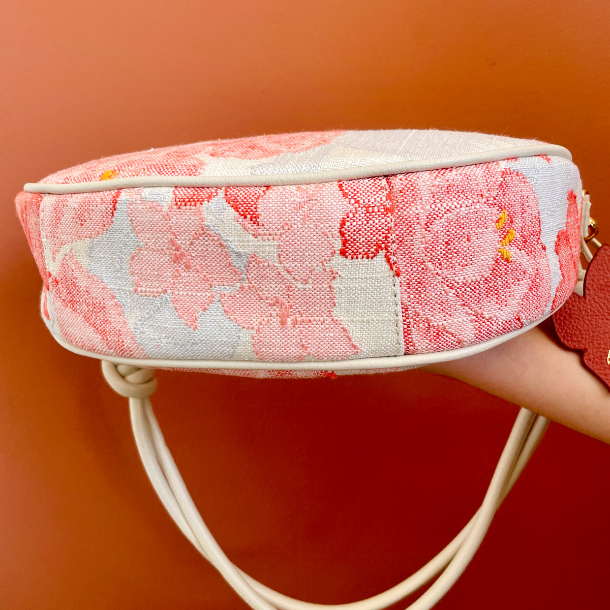 AIKO BAG Pink Spring Peonies from Japanese Obi Sash