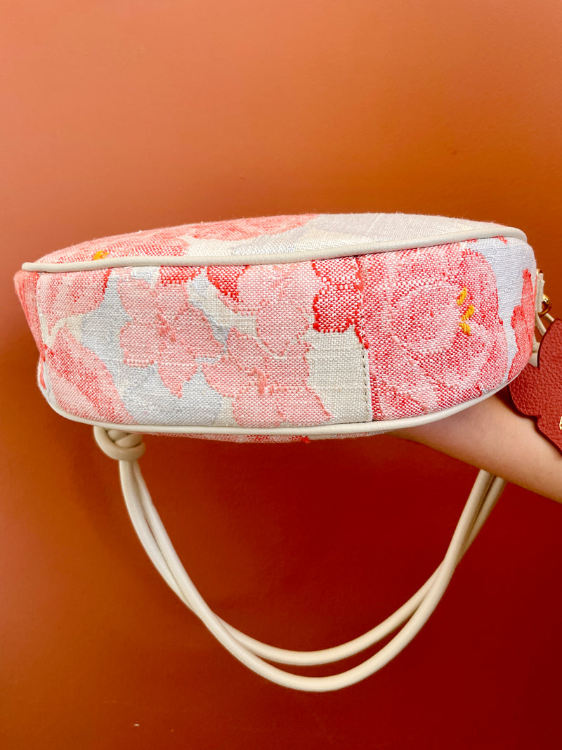AIKO BAG Pink Spring Peonies from Japanese Obi Sash