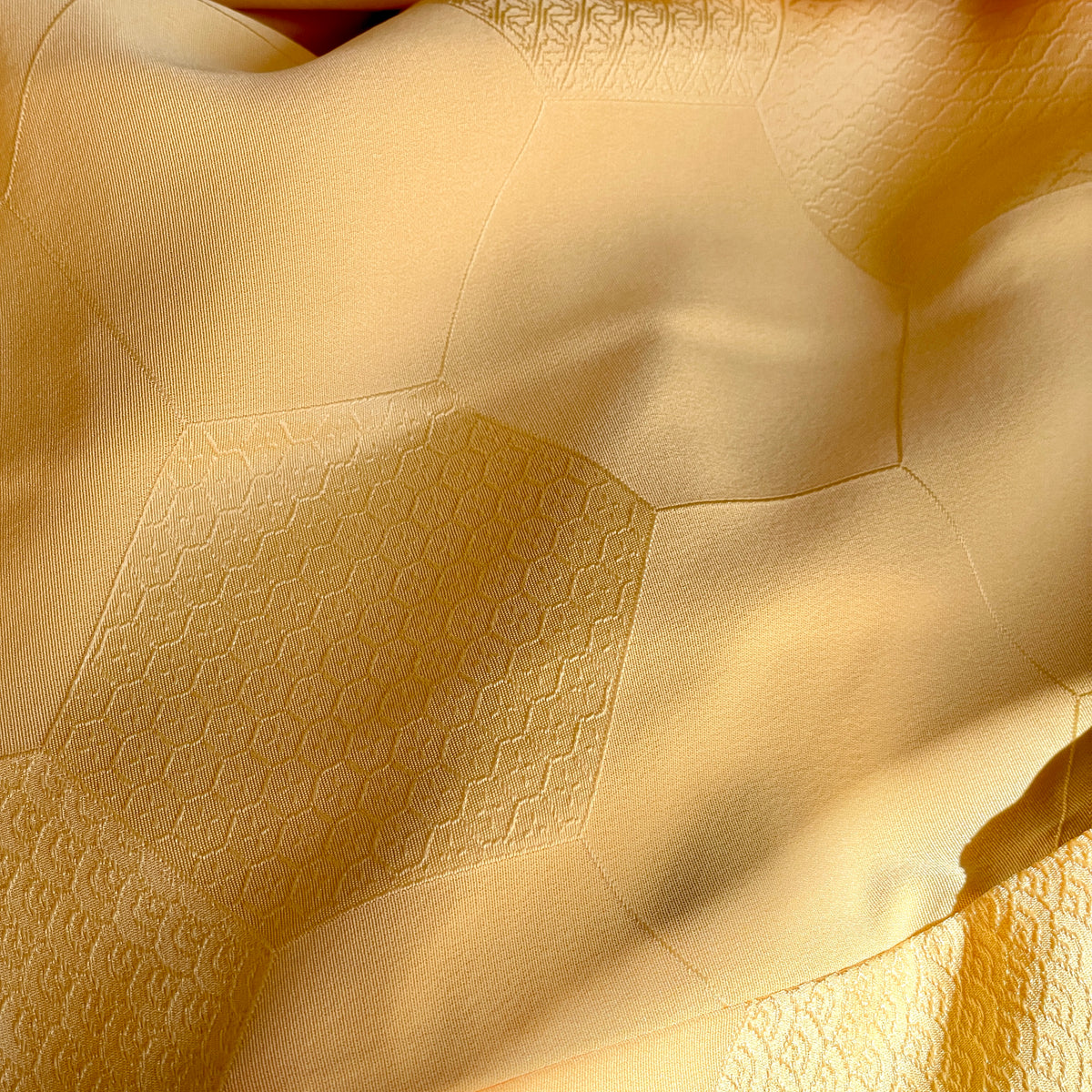 Haori Pale Yellow with Bee Hive with Texture in Silk