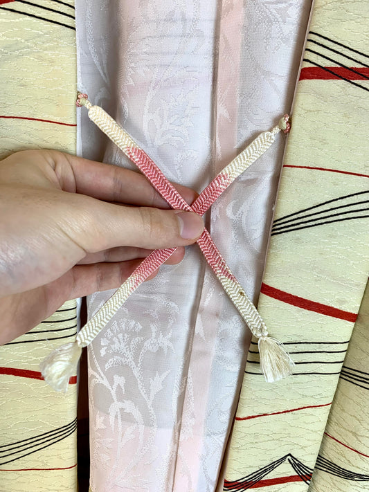 Haori Modern Art in Pale Yellow Silk