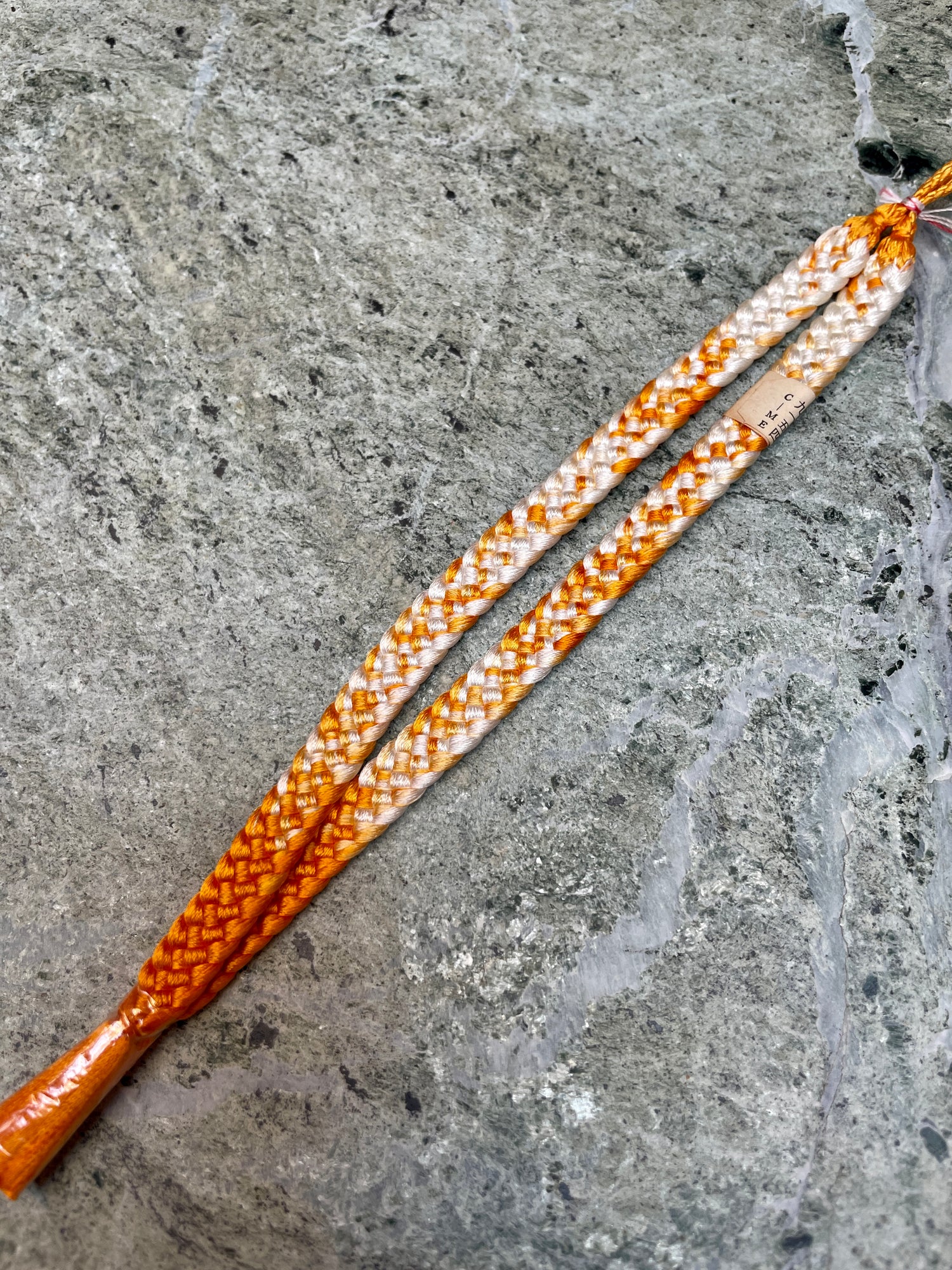Haorihimo Belts Yellow and White in Silk (set of 2)