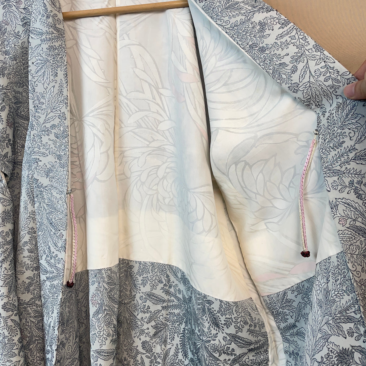 Haori Jaquard Ice Mint With Metallic Plants