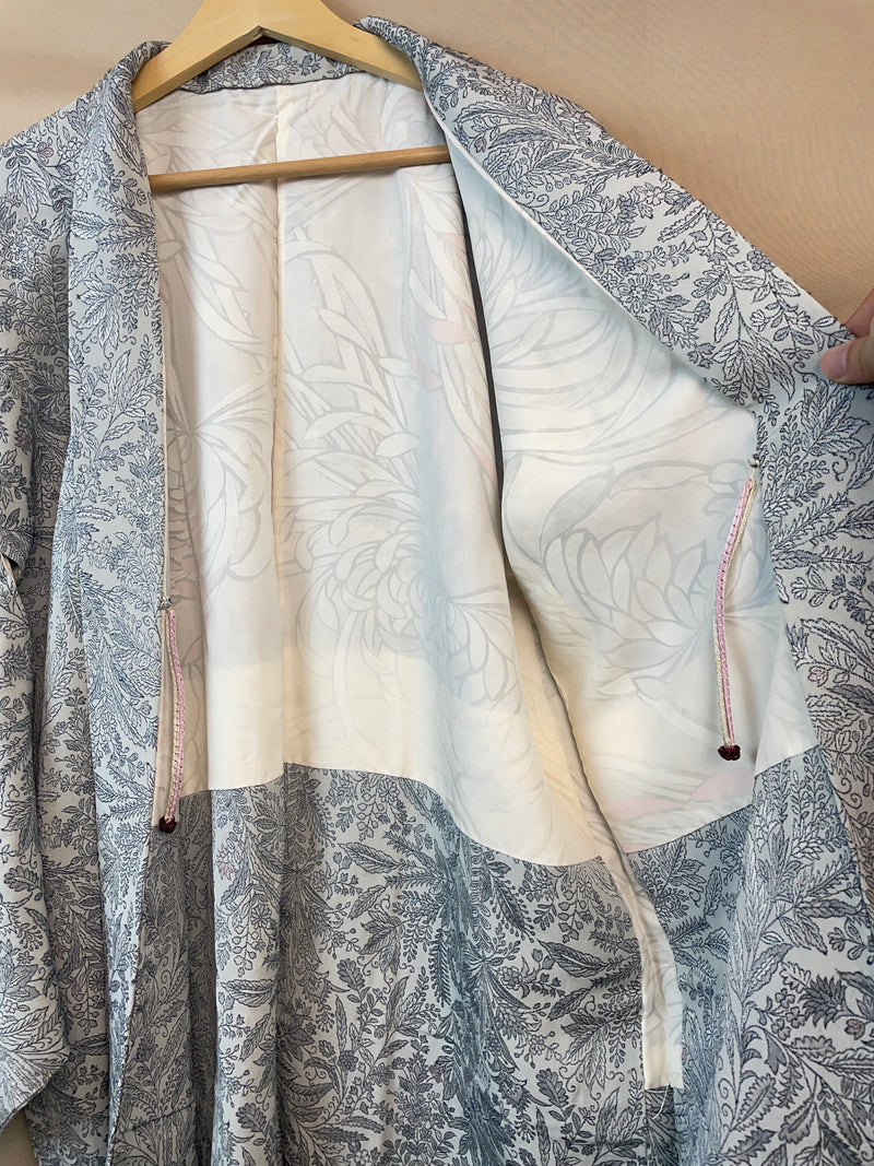 Haori Jaquard Ice Mint With Metallic Plants