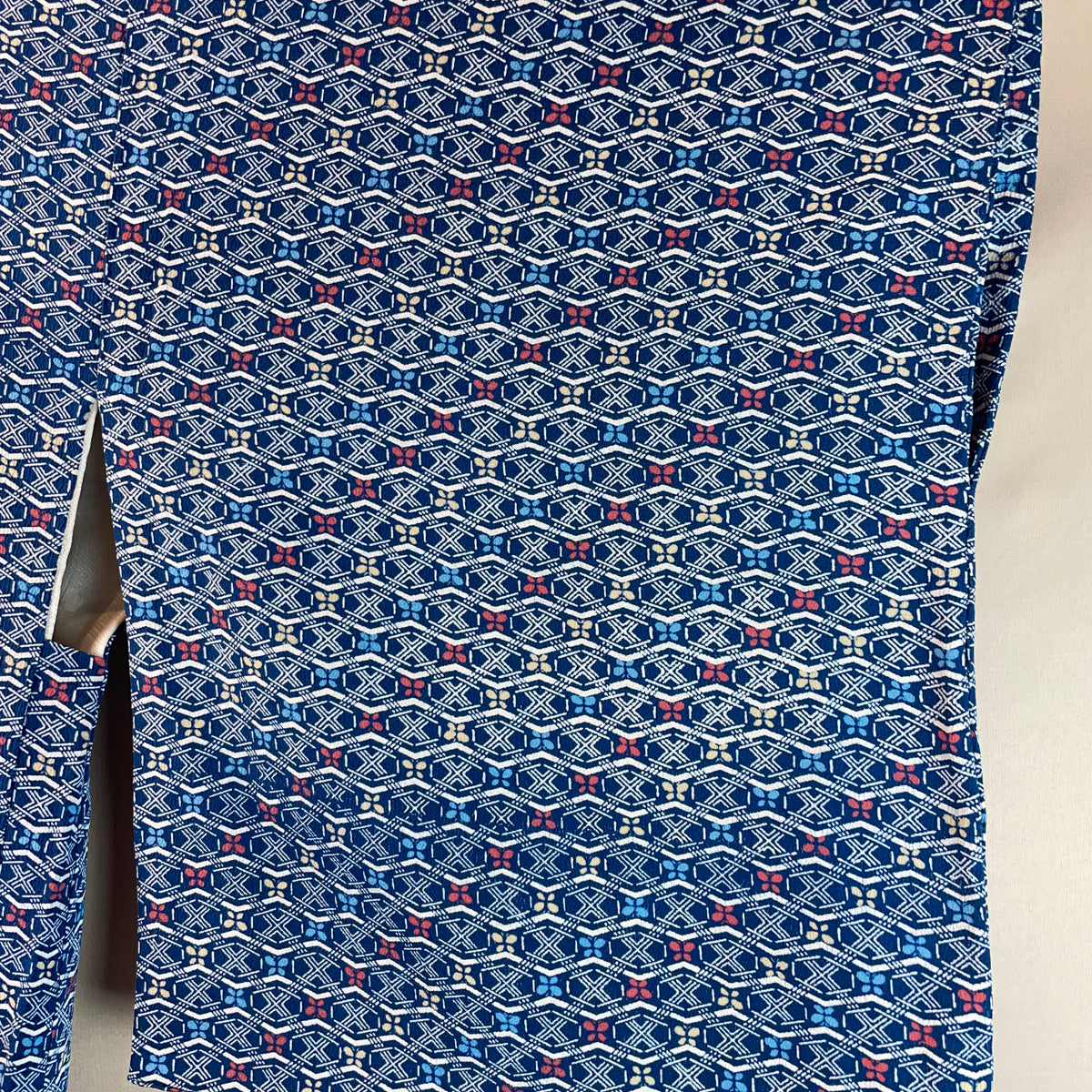 Haori Blue with Geometric Butterflies