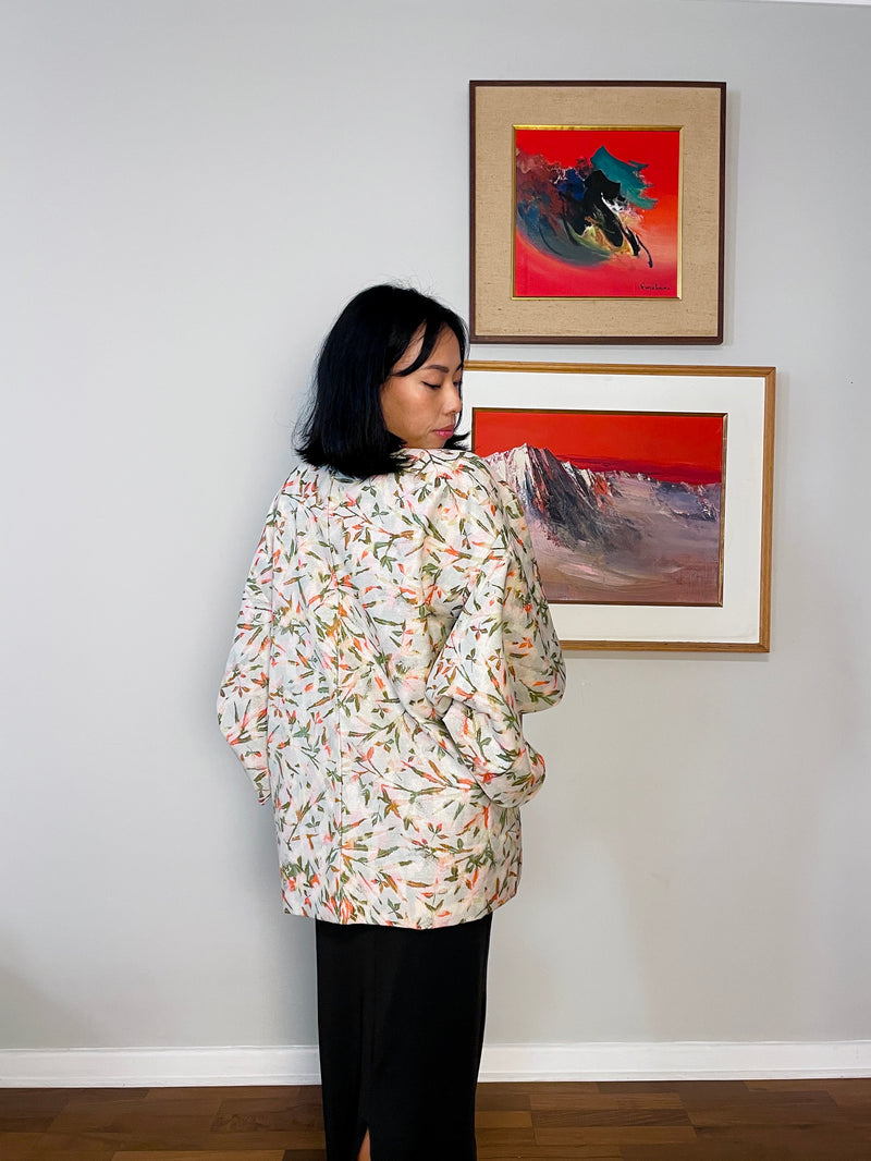 Haori Double Layerd Leaves Cutouts with Shimmer