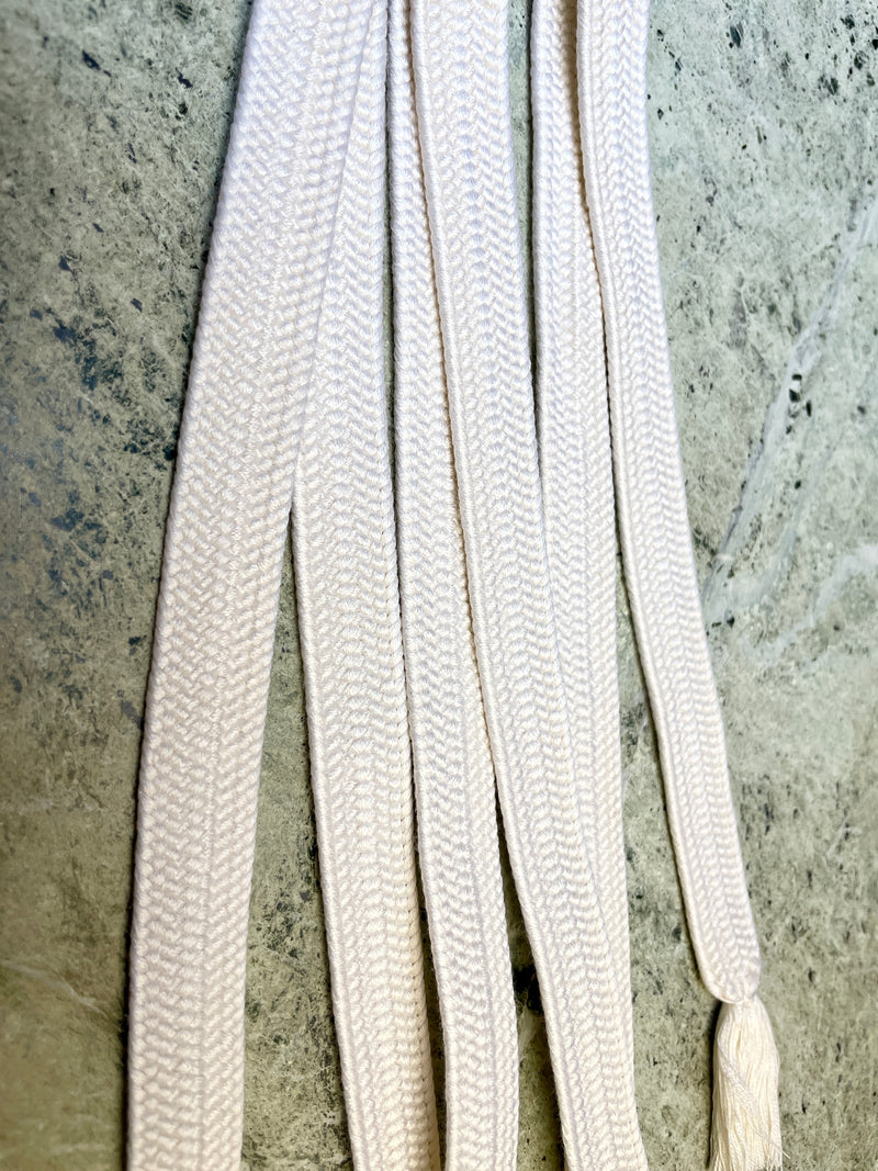 Obijime Belt Flat White in Silk