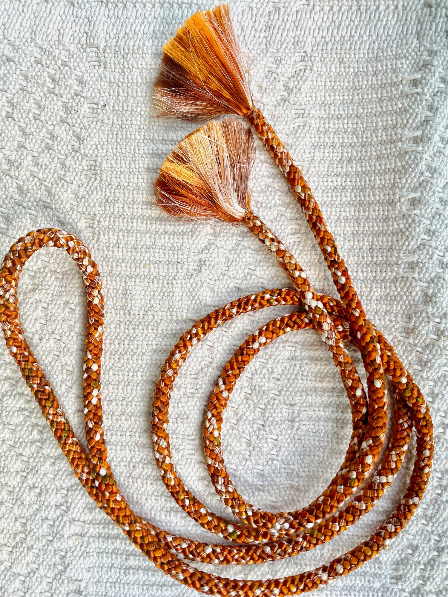 Obijime belt in Orange Marble Silk