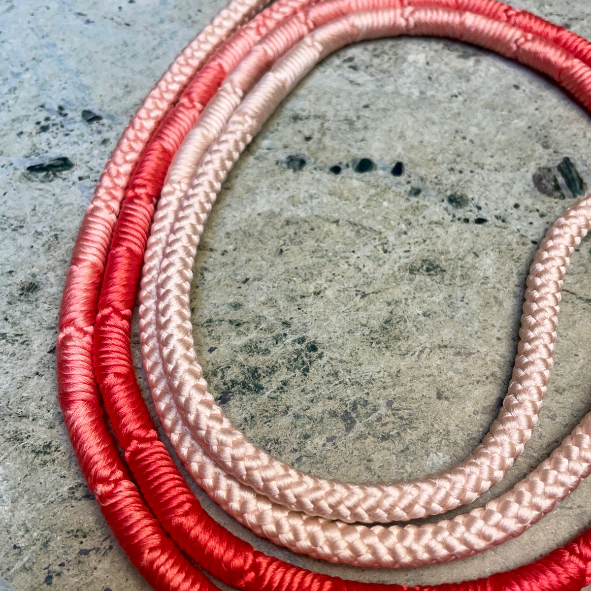 Obijime Belt Round Pink and White Ombre in Silk