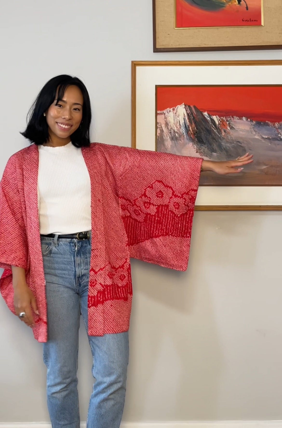 Haori Shibori Red in Silk