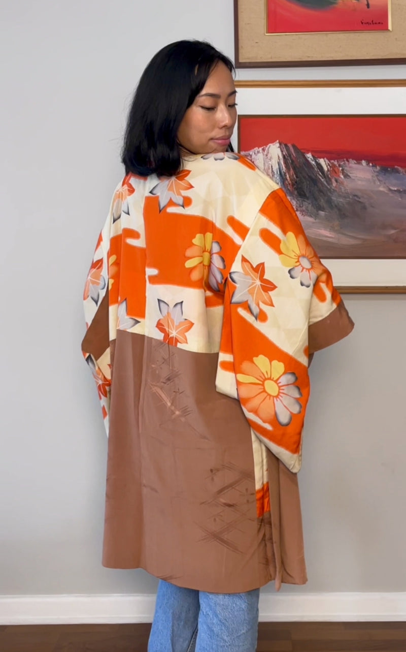 Haori Vintage Terracotta Clay in Silk