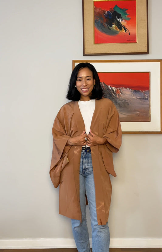 Haori Vintage Terracotta Clay in Silk