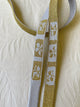 Himo Belt Flat Double Sided Ice and Gold in Silk with Flowers