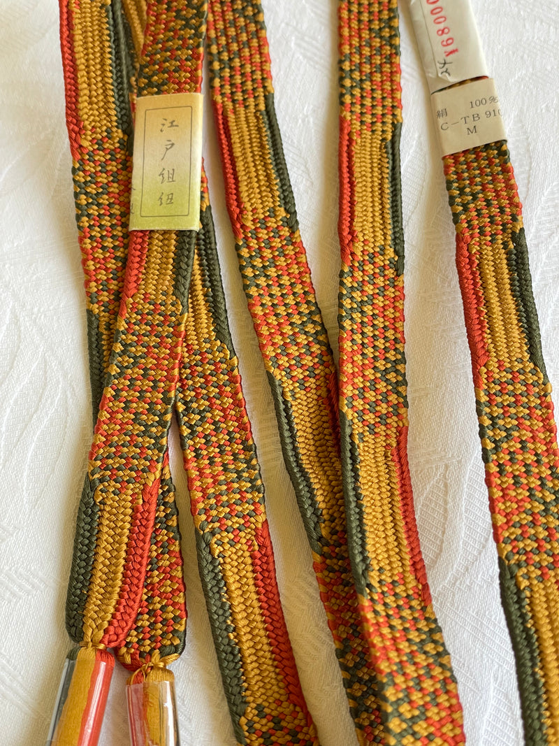 Obiijime Himo Belt Autumn Colors Braided in SIlk