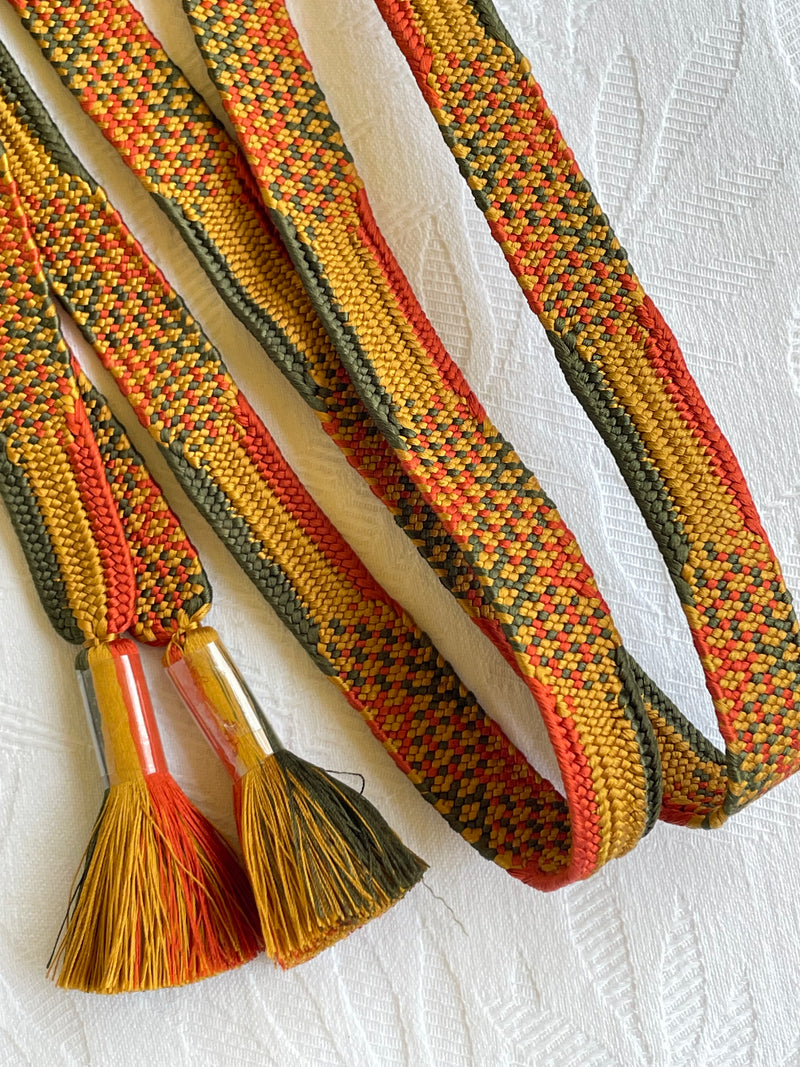 Obiijime Himo Belt Autumn Colors Braided in SIlk