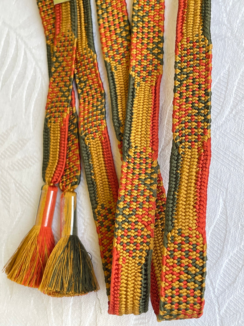 Obiijime Himo Belt Autumn Colors Braided in SIlk